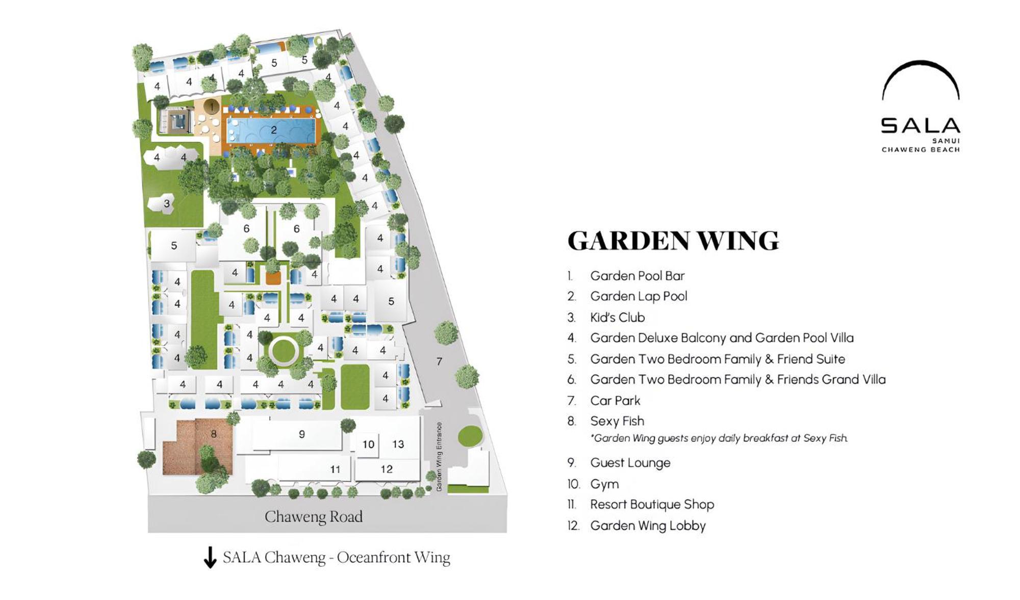 Sala Samui Chaweng Beach Resort Esterno foto Garden Wing